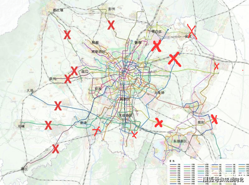 成都市2021版城市轨道交通线网规划优化图出炉啦由36条线路组成