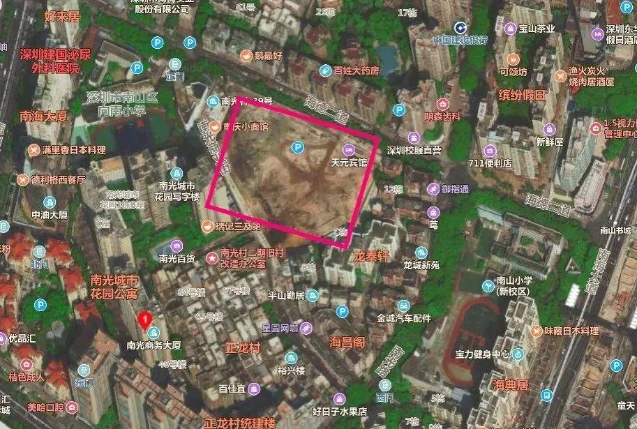 南光村旧改二期项目位于南山街道,南山大道以东,南光路以西,海德二道