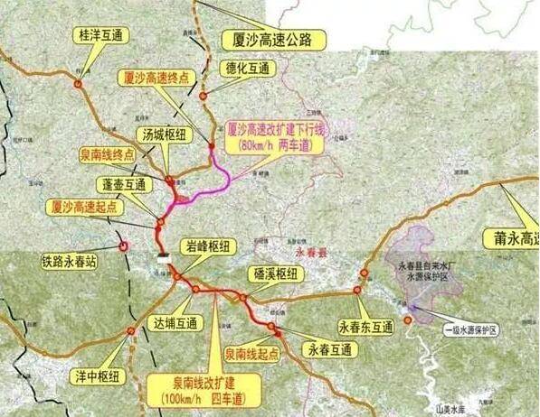 原创泉州改扩建一条高速公路路线短标准多最高标准可达双向八车道