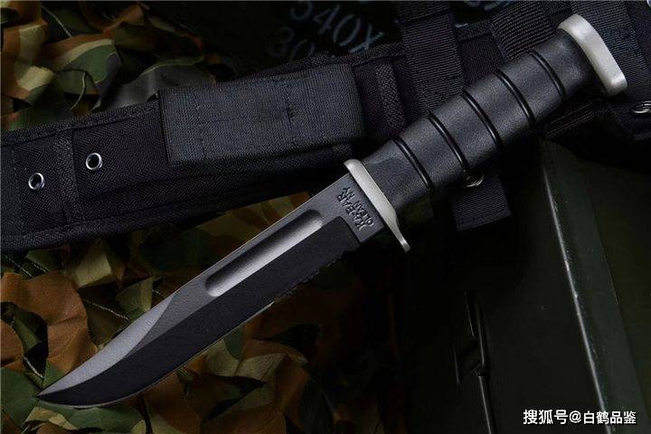 品鉴美国卡巴kabar1281d2钢海军陆战队刀尼龙鞘