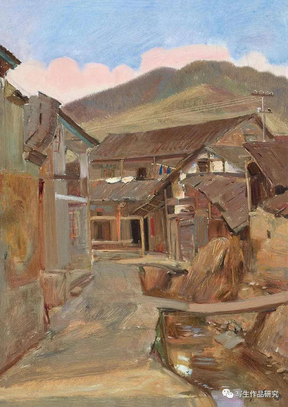 山村小溪 布面油彩70×49cm 2002年风景 布面油画 70×50cm 2002年