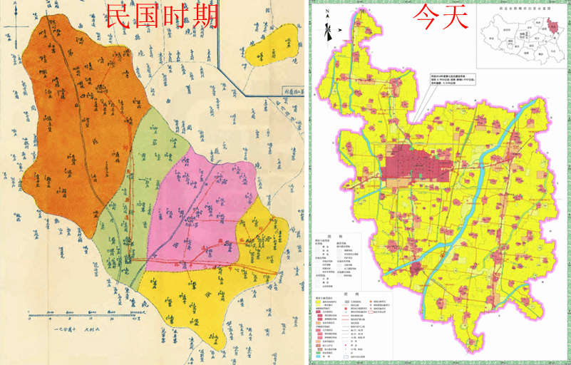 民国和今天的邱县地图形状对比对比民国和今天的邱县地图,会发现有较