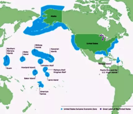 全球五大海洋专属经济区!法国第一,中国不及美国三分之一