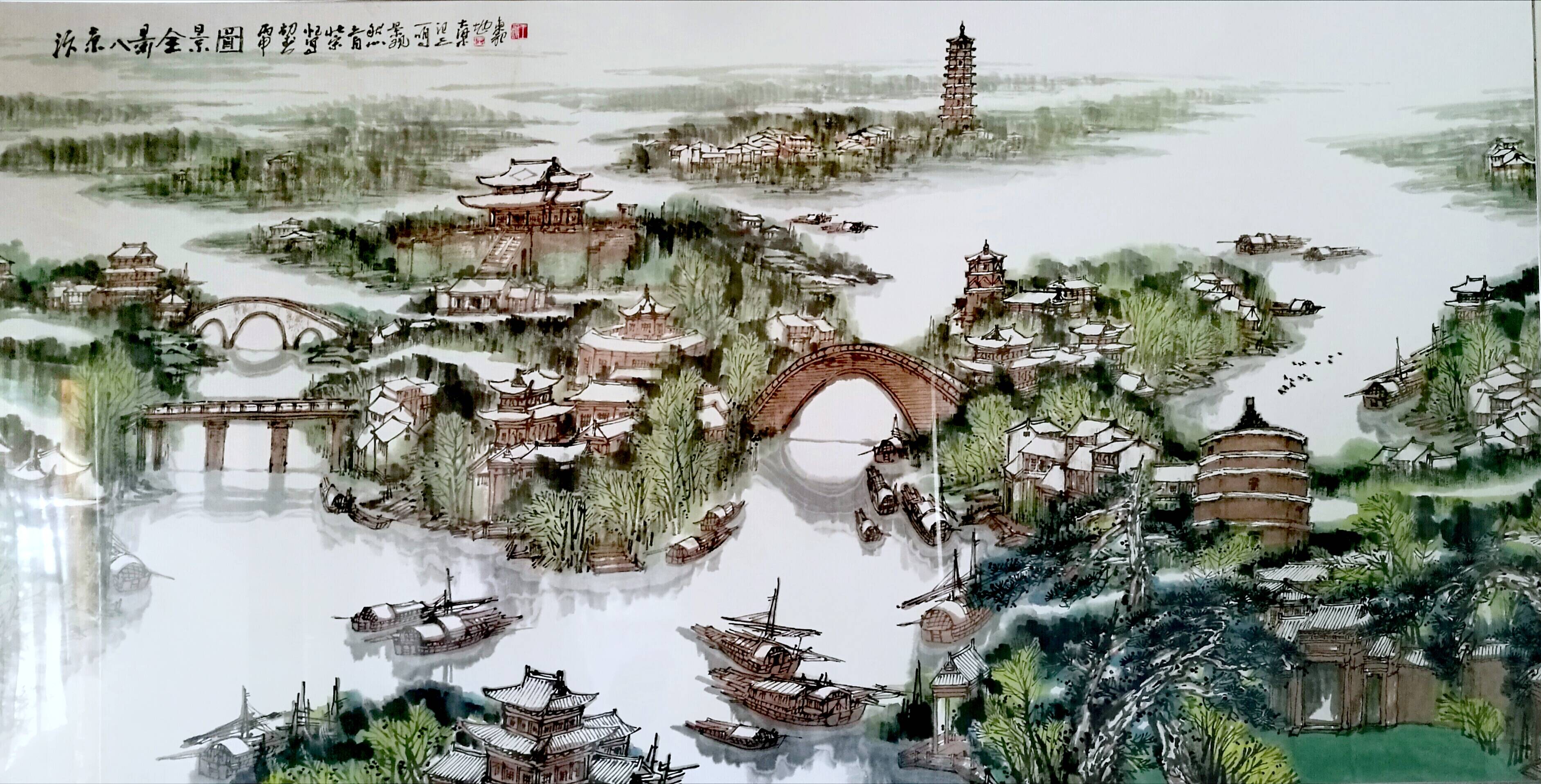 代表作品《汴京八景图》被故宫博物院收藏,《深圳和谐盛世图》被人民