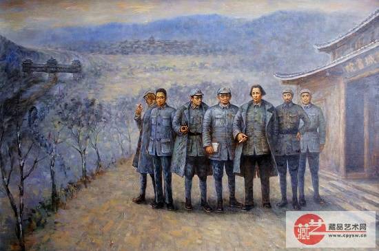 龙江飞油画作品《中央红军通道转兵》