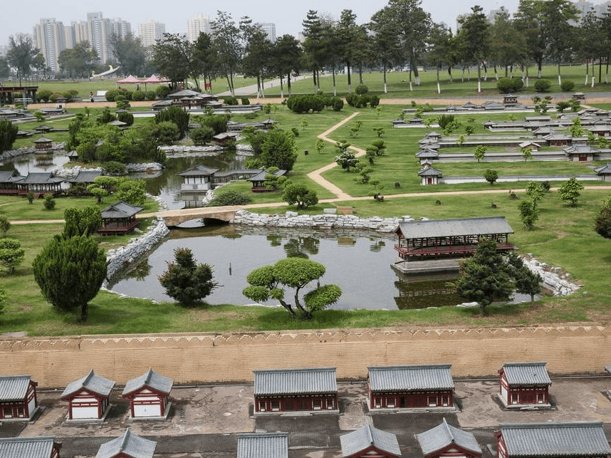 西安大明宫国家遗址公园 微缩景观复原唐朝盛景