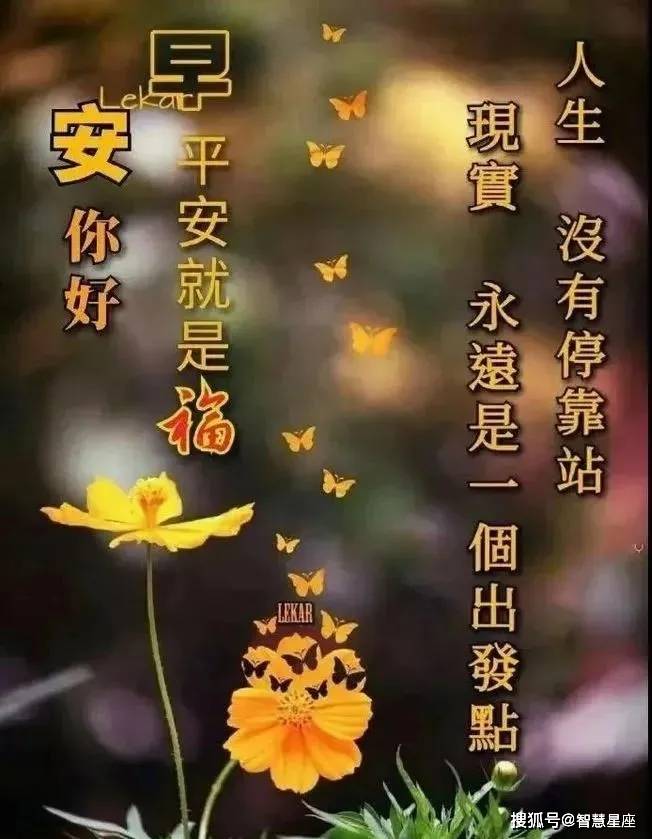 8张漂亮秋天风景早上好图片带字带祝福语 免打字聊天的早安问候祝福语