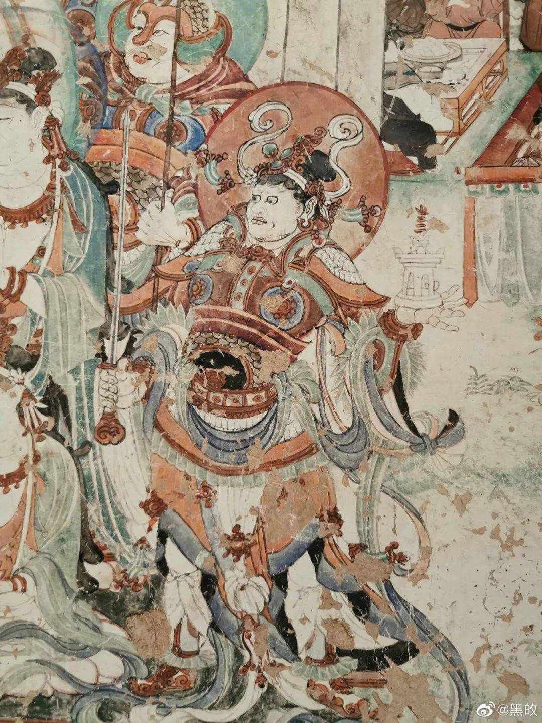 (可可爱爱)图8 象宝,玉女宝图9 毗琉璃天王和龙王图10 鹰头帽为迦楼罗