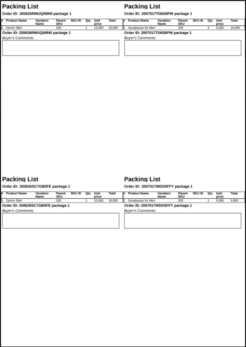 您现在可以生成并下载pdf或excel两种格式的包裹清单(packing list).