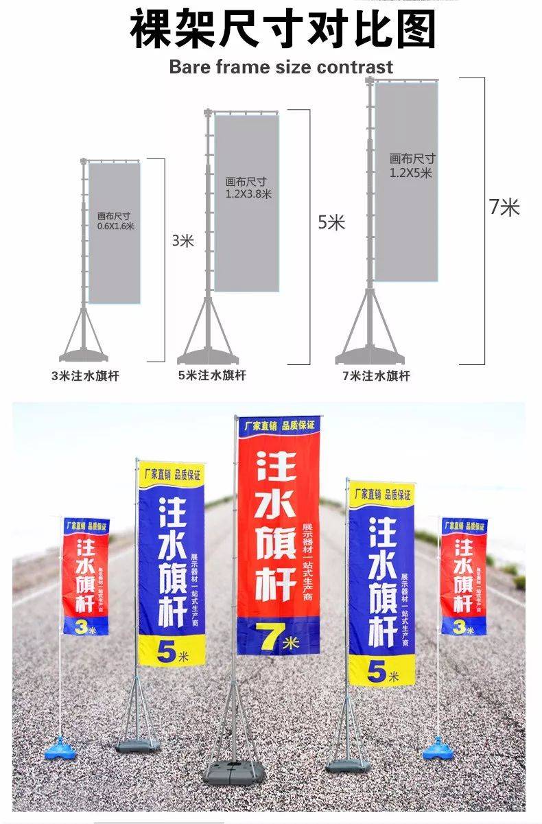 注水道旗常用材质尺寸及应用案例