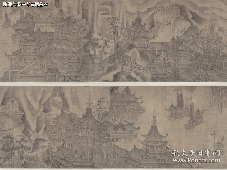 大明宫图卷元代界画第一人王振鹏绘重现唐代大明宫的恢弘壮丽