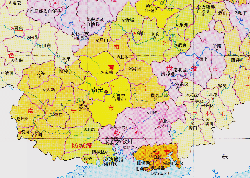 广西的区划变动14个地级市之一南宁市为何有12个区县