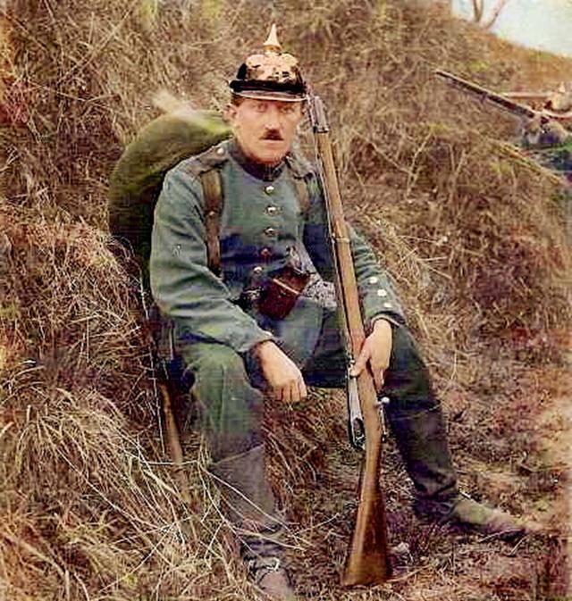原创高清上色修复第一次世界大战前夕普鲁士士兵戎装照
