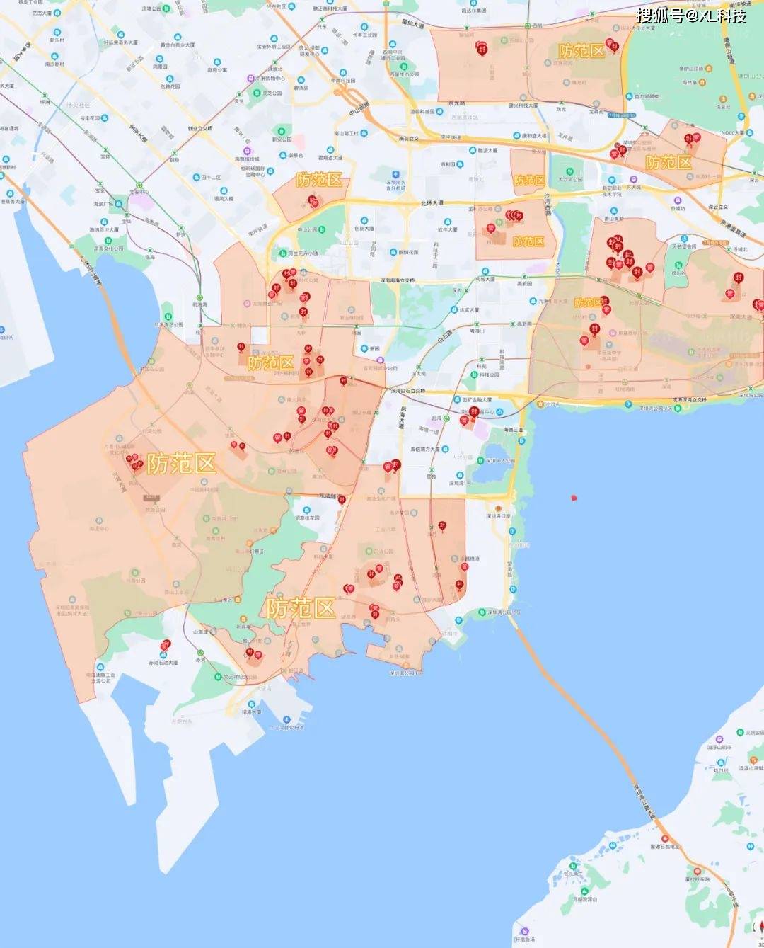 深圳福田,南山,宝安,罗湖,龙岗,龙华,坪山防疫封控地图(3月23日更新)