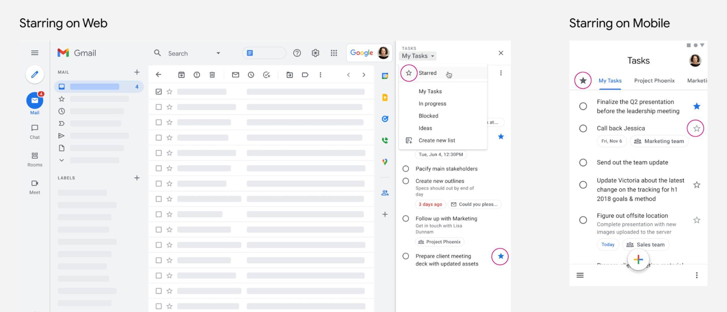google tasks 推出了为重要待办事项加注星标的功能_任务_视图_项目