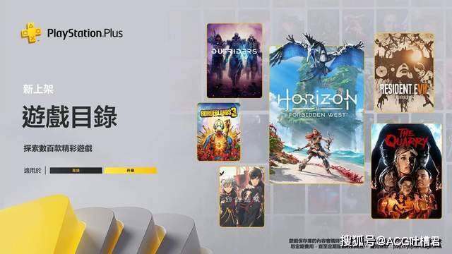 索尼二三档PS+会员游戏库更新，地平线2西之绝境和无主之地3