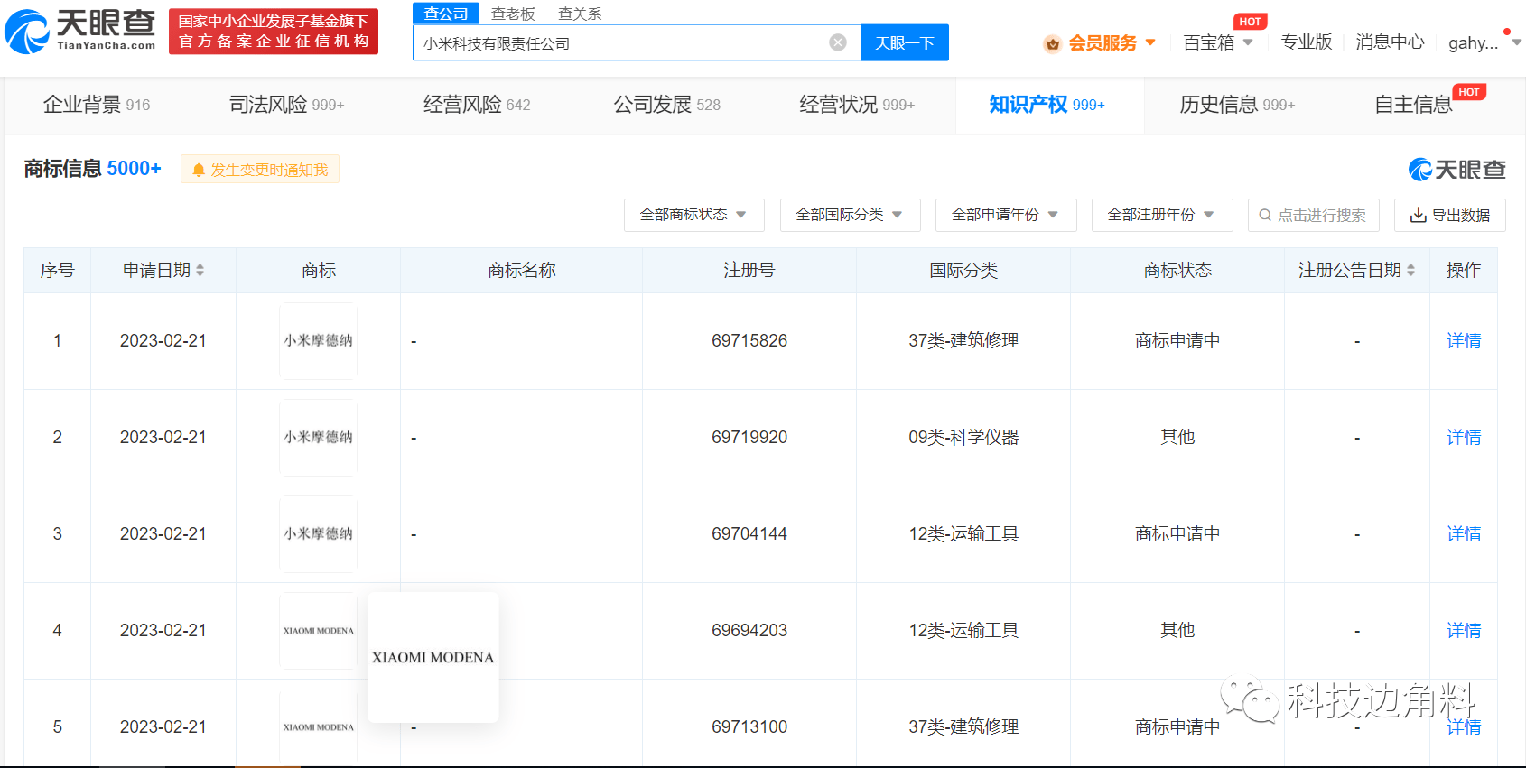 首款车要来了？小米申请车摩“MODENA”摩德纳商标