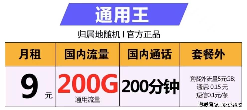 中国挪动专为网民送福利：每月200G流量，200分钟时长，超低月租9元