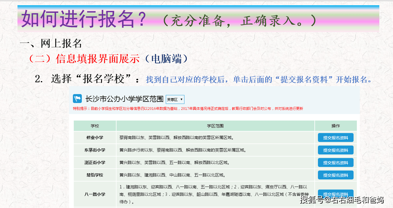 长沙小学入学网上报名起头了，流程不复杂，材料一个不克不及少