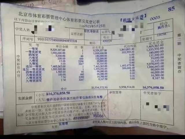 体彩2033万大奖已经火速领奖，中奖彩票、兑奖凭证全部曝光！