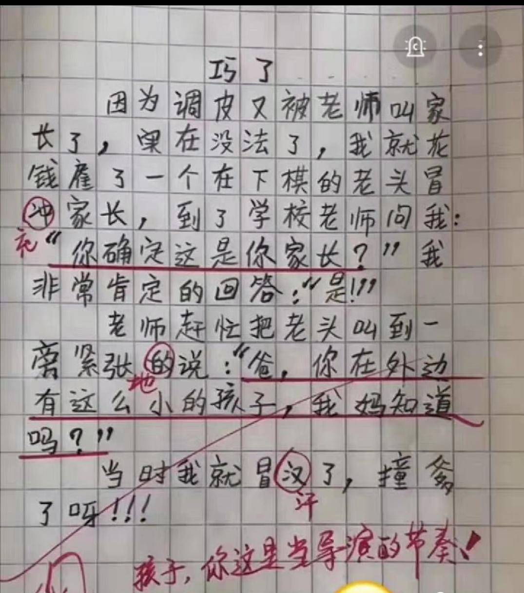 小学生写作文,气坏全家,笑坏老师!太有才了!