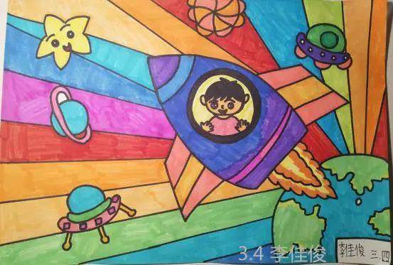 青岛湖岛小学"我的太空梦想"绘画比赛"最具表现奖"作品(二)