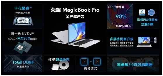 Pro理想大屏、多屏协同升级交互体验 荣耀MagicBook Pro 2020发布