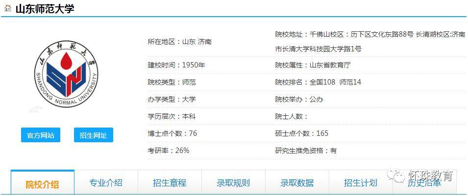 【院校】2020年高考每日院校分享——山东师范大学