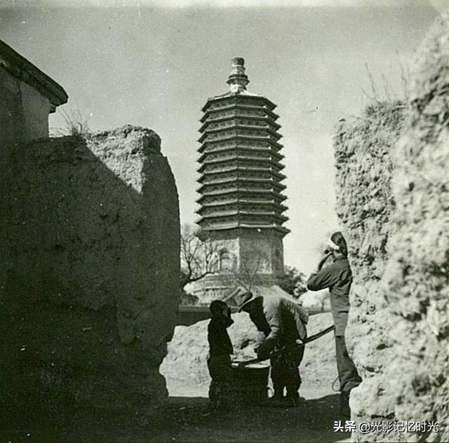 1941年老照片北京西便门外天宁寺塔