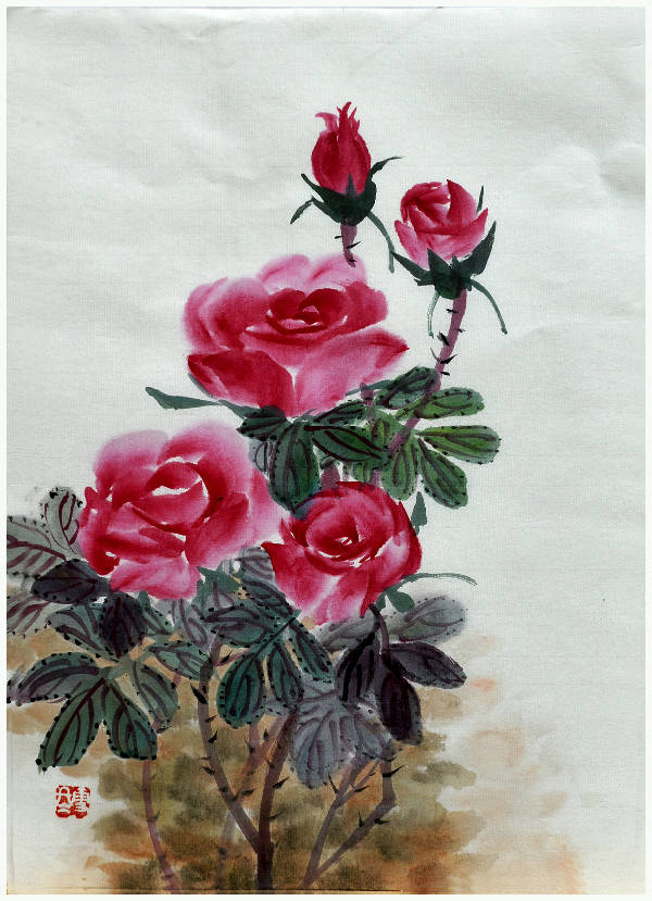画作:飘香的红玫瑰
