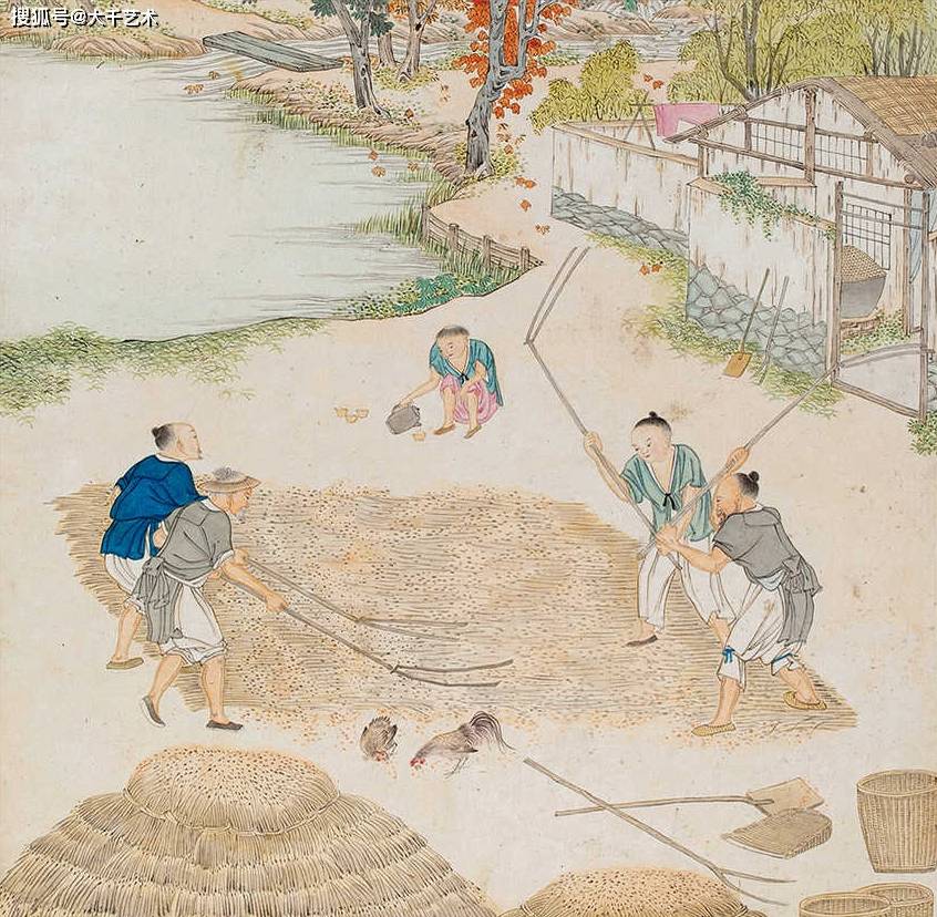 清代画家沈庆兰《农耕图》册
