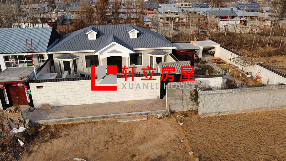 农村一层轻钢结构自建房项目完工照片