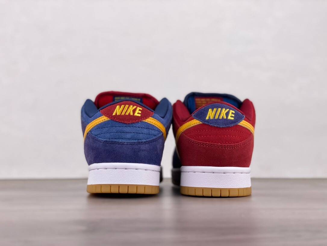 耐克nike sb dunk low barcelona 巴萨鸳鸯翻毛皮复古低帮滑板鞋