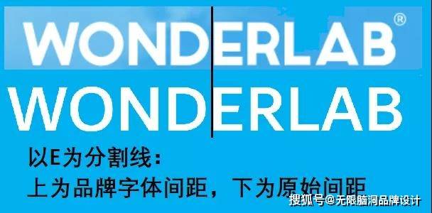 wonderlab品牌字体与原始字体间距对比