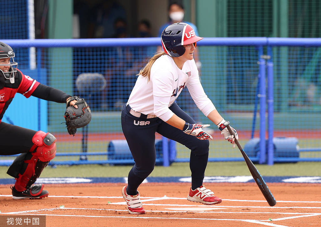 东京奥运会女子垒球开打 美国队1-0小胜加拿大