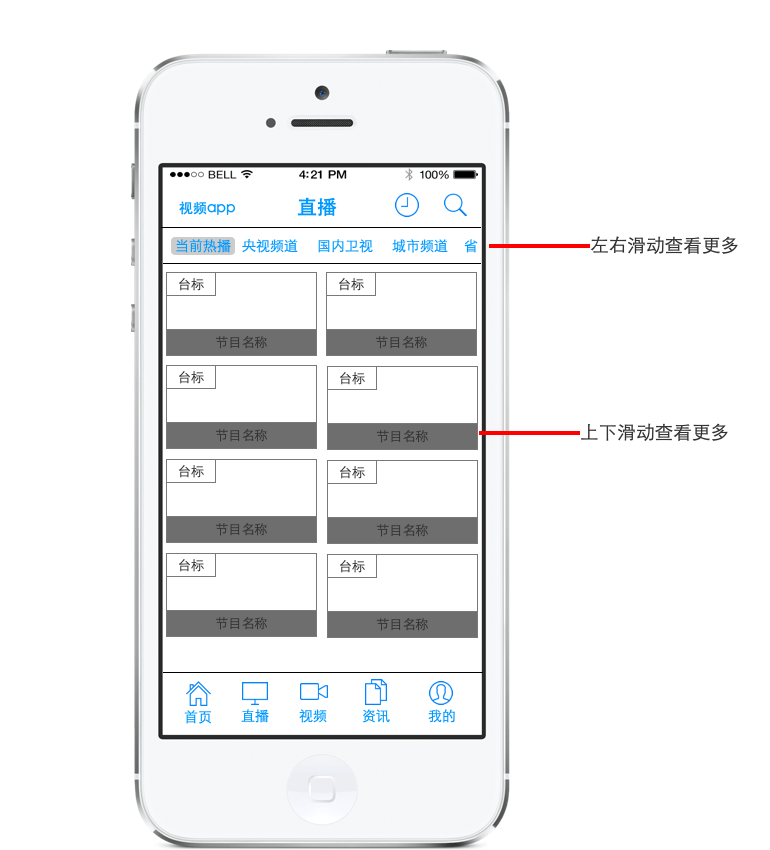 短视频直播app产品axure rp原型