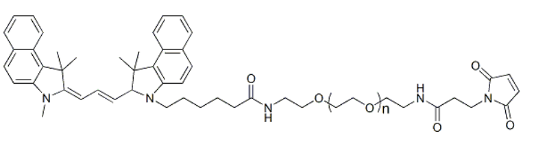 5-peg-mal,cy3.5-聚乙二醇-马来酰亚胺,cy3.5-peg-maleimide的接枝率