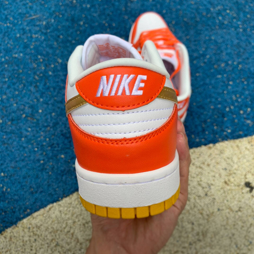 耐克白金橙 nike dunk low golden orange 扣碎篮板低帮滑板鞋