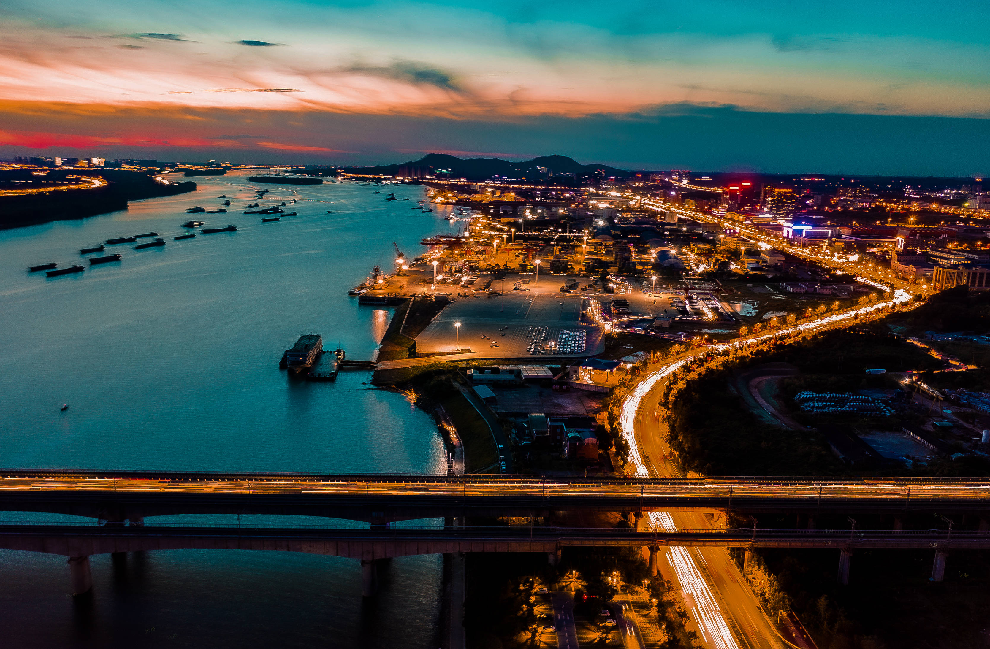 长沙港夜景