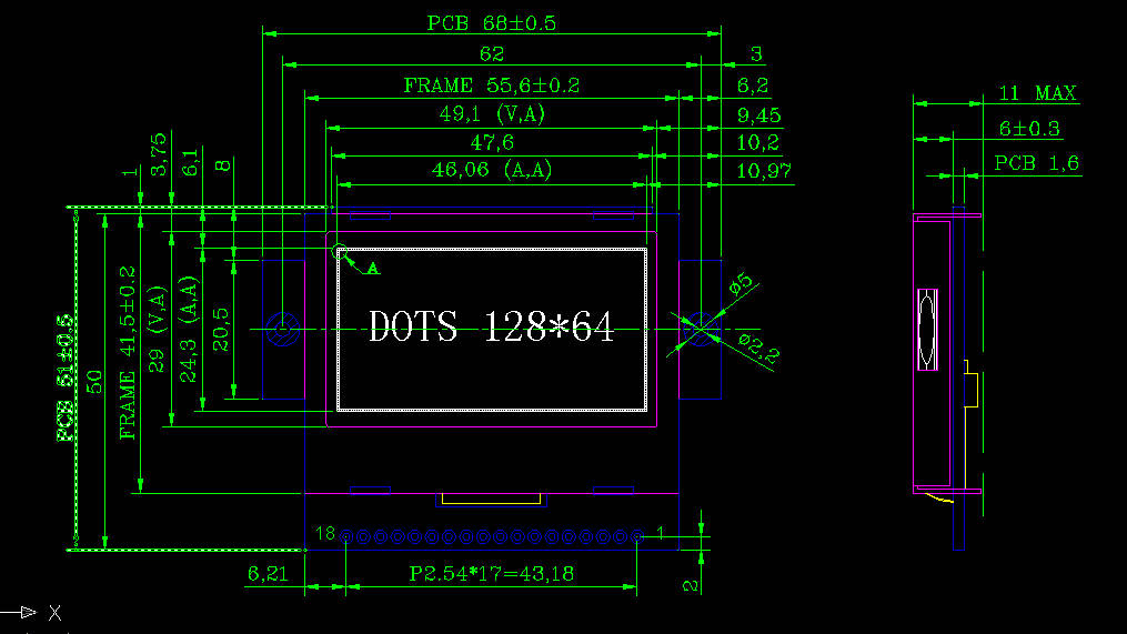 lcd12864液晶显示屏原理12864液晶模块显示原理图