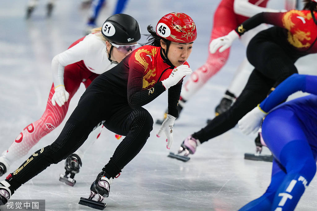 组图短道速滑女子3000米接力中国队晋级决赛