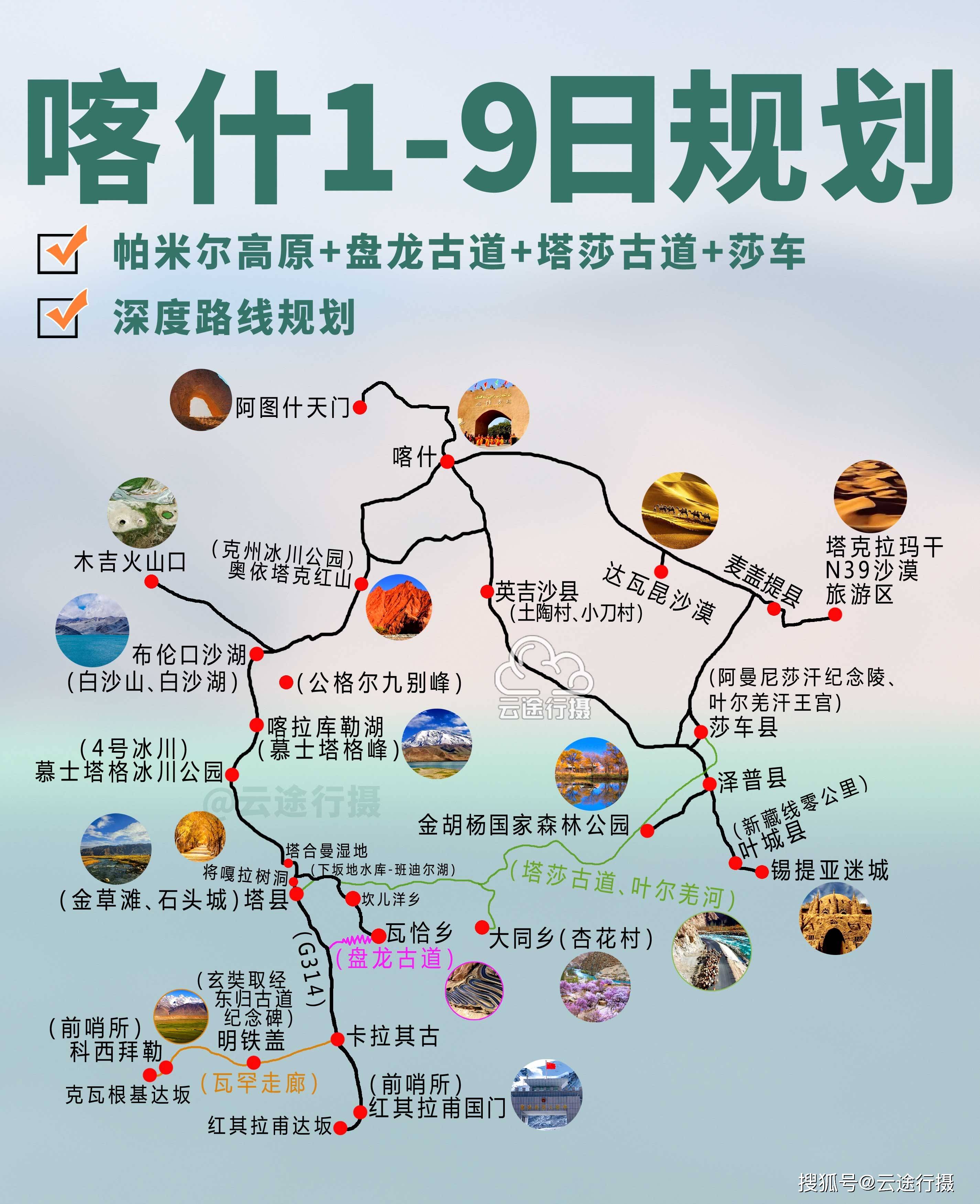 新疆喀什1-9日旅游道路规划，喀什包车游保举，喀什周边游全攻略