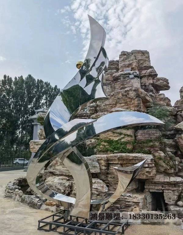 景区园林凤凰不锈钢雕塑-抽象造型孔雀建立在广场公园来装饰不同城市