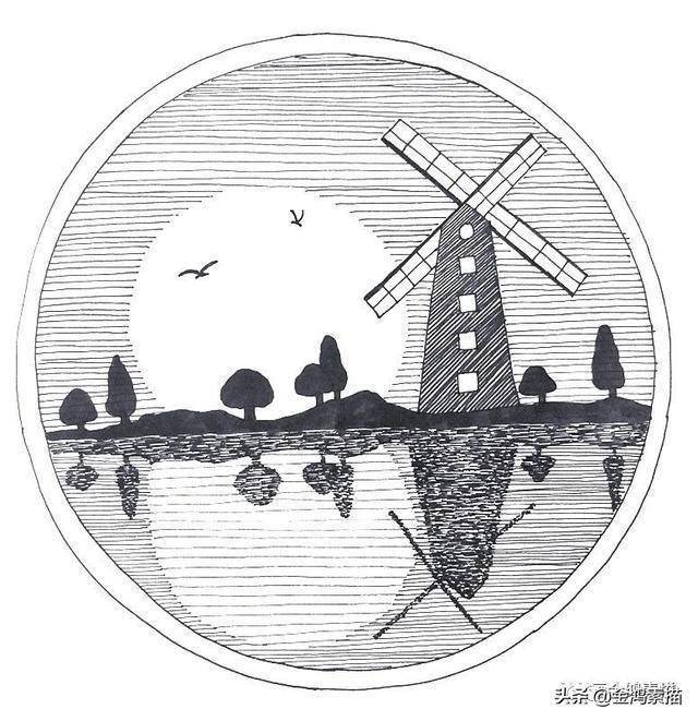 黑白画 针管笔 线描
