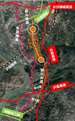 湘潭段昭山大道已建至长沙界,长沙段新韶山南路(西湖路—昭山大道)