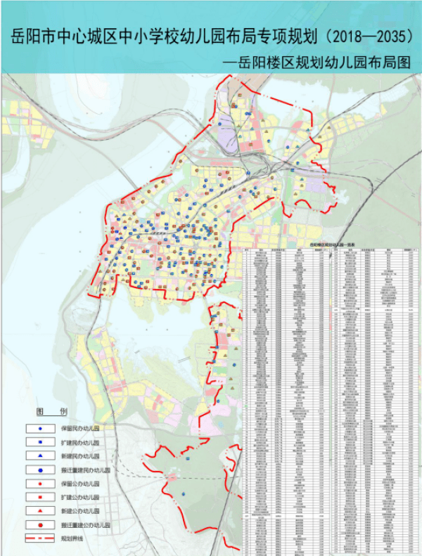 岳阳2035年城市规划图,大岳阳2025规划 岳阳市区将新建196所幼儿园,快来看看都在哪_规划