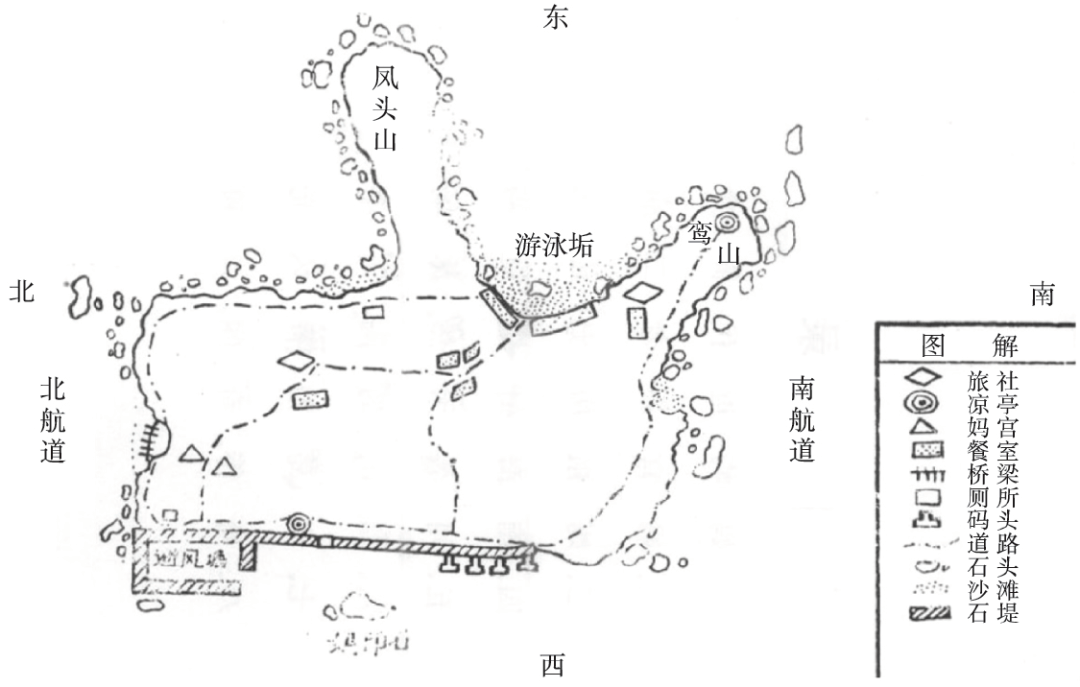 妈屿岛历史地图,来源:妈屿古今谈△天后古庙△居委会书记卢庆贤的