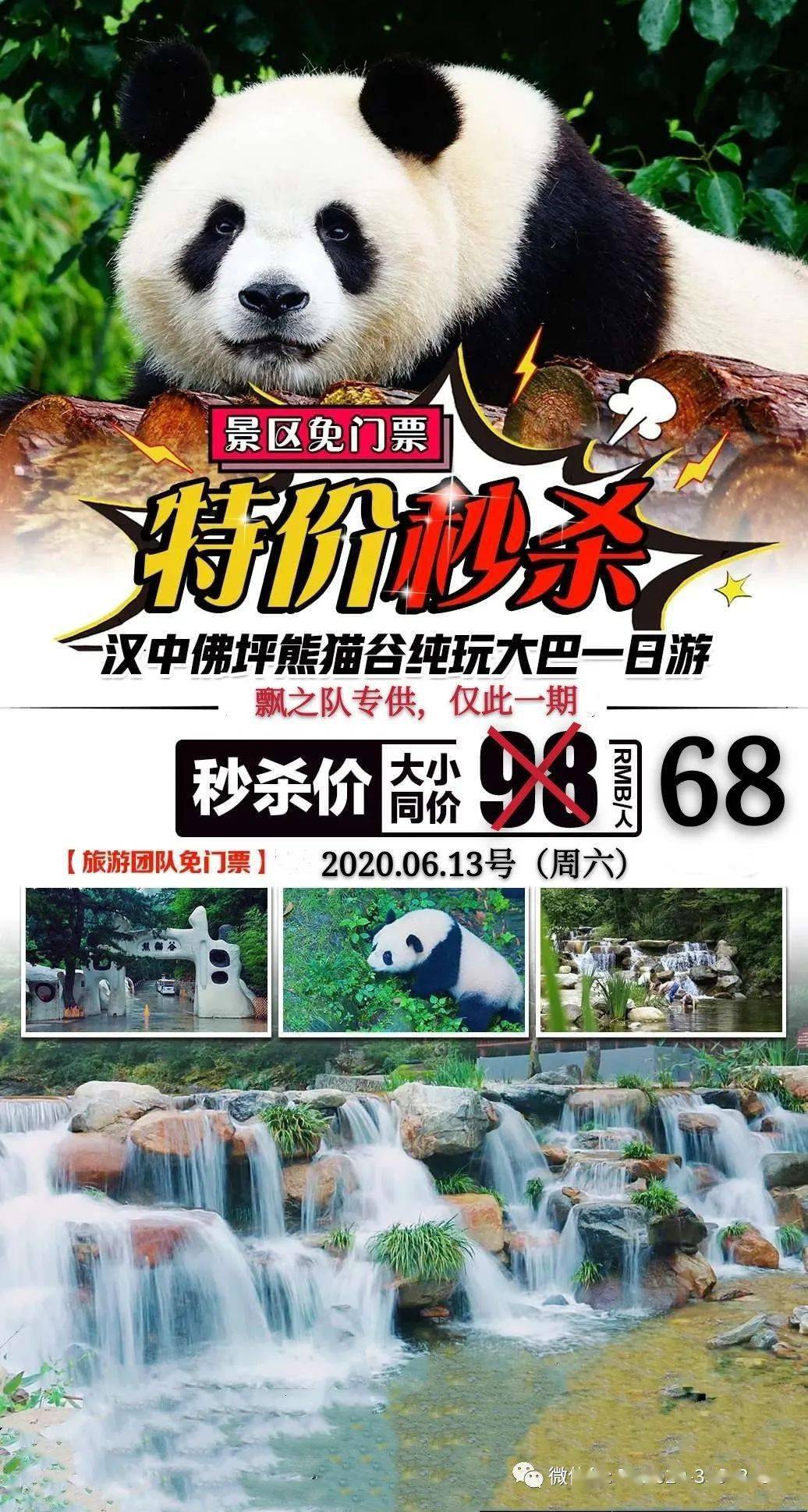 国家aaaa景区【佛坪熊猫谷】跟团游免门票啦!