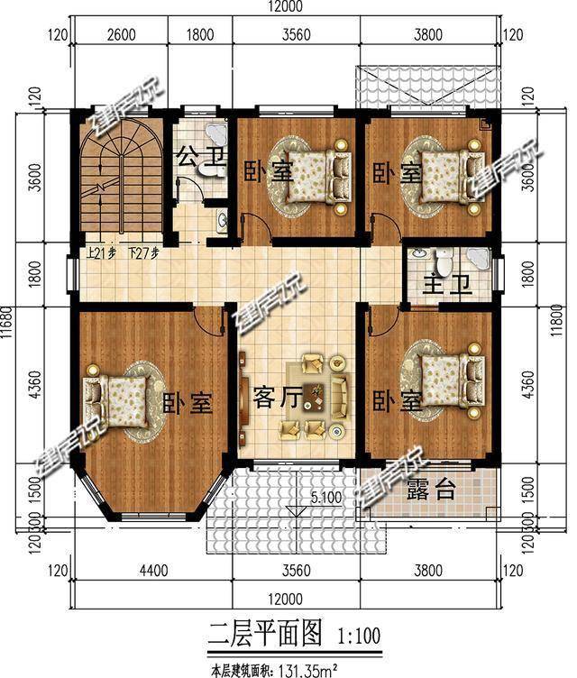 面宽12米,占地126平的三层欧式别墅,建一栋全村都来找