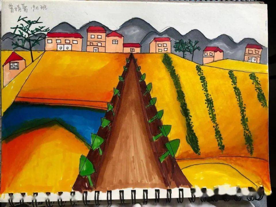 【学科动态】我以我手绘家乡,美术课堂作业展